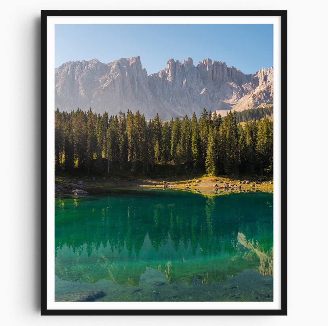Lago Di Carezza Italian Lake Wall Art Dolomites Italy Print Italian Alps Photo Mountain Wall Art Calming Wall Art Fine Art Photography