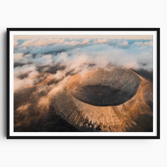 Caldera Blanca Volcano Crater Lanzarote Print Canary Islands Travel Print Travel Poster Volcano Decor Volcanoes Spain Print Photo