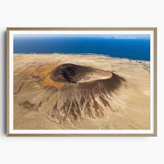 Lanzarote Famara Cavera Volcano Print Canary Islands Print Lanzarote Travel Poster Lanzarote Wall Art Lanzarote Poster Home Decor