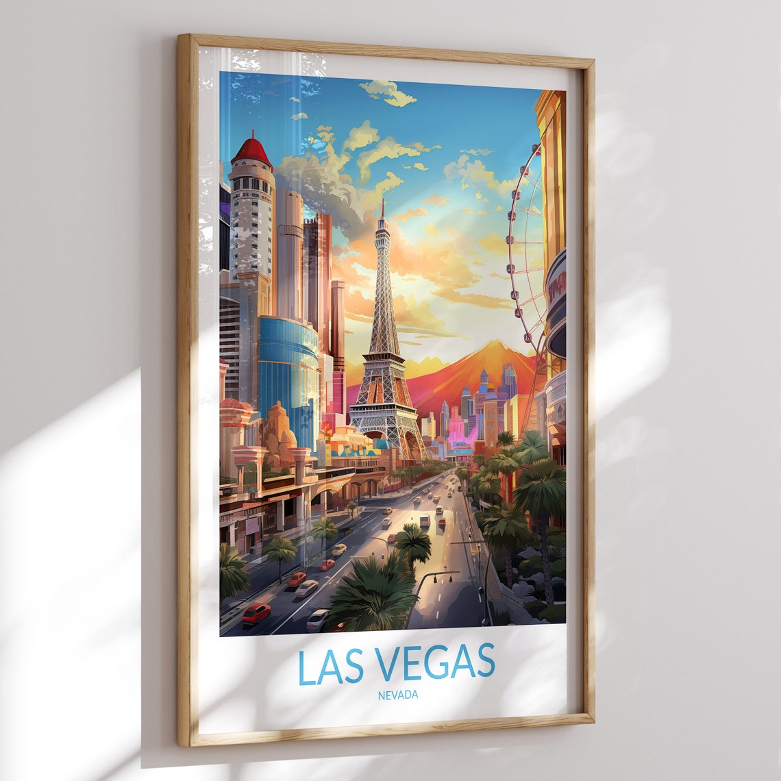 Las Vegas Print Las Vegas Poster Las Vegas Wall Art Las Vegas Art Print Las Vegas Artwork Las Vegas Travel Gift Nevada