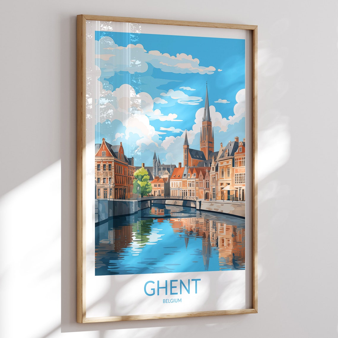 Ghent Print No 2 Ghent Poster Ghent Wall Art Ghent Art Print Ghent Artwork Ghent Travel Gift Belgium Print Belgium Poster Home Decor