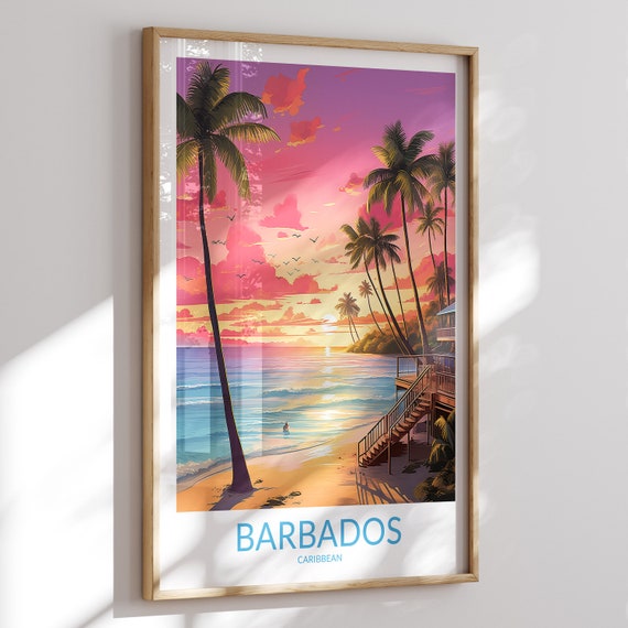 Barbados Print No 2 Barbados Poster Barbados Wall Art Barbados Art Print Barbados Artwork Barbados Travel Gift Caribbean Home Decor