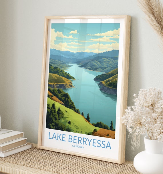 Lake Berryessa Print No 3 Lake Berryessa Poster Lake Berryessa Wall Art Lake Berryessa Art Print Artwork Traveler Gift California