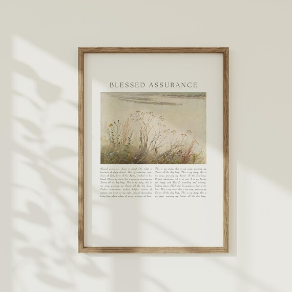Blessed Assurance Hymn Lyrics Marsh Grasses Impressionist Worship Poster