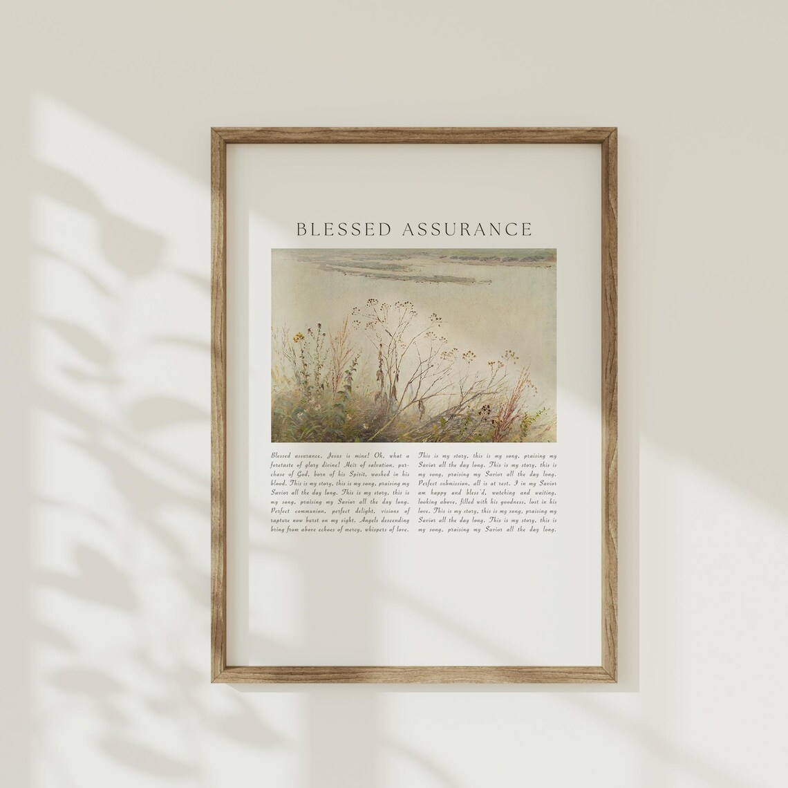 Blessed Assurance Hymn Lyrics Marsh Grasses Impressionist Worship Poster