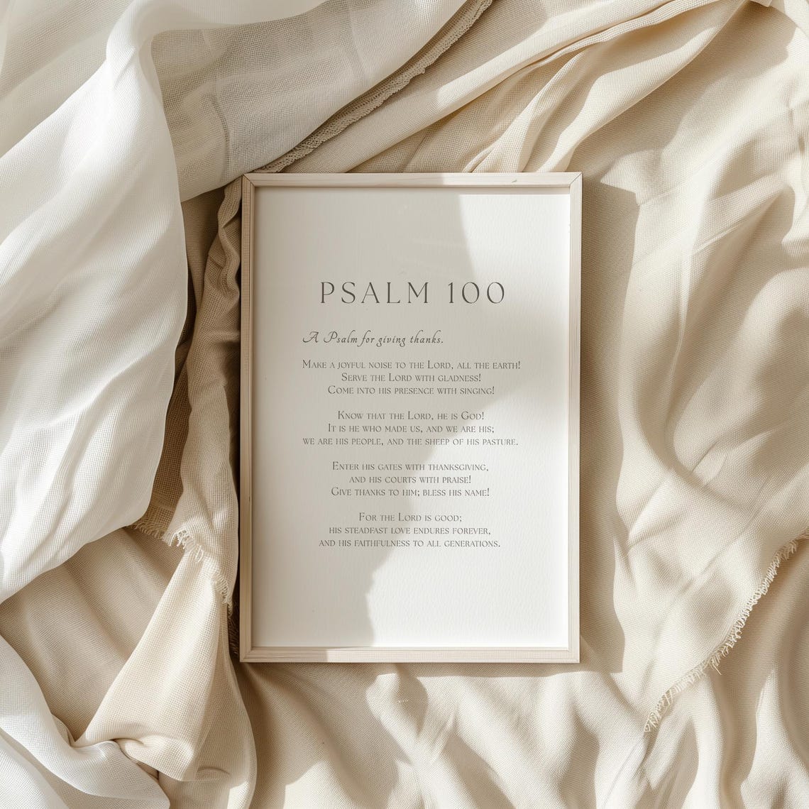 Psalm 100 Minimalist Wall Art Thanksgiving Scripture Fall Christian Bible Verse Poster Thankful Typography Modern Faith Decor - Image 3