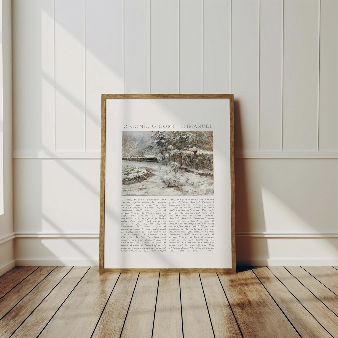 O Come O Come Emmanuel Christmas Hymn Snowy Forest Vintage Poster - Image 2
