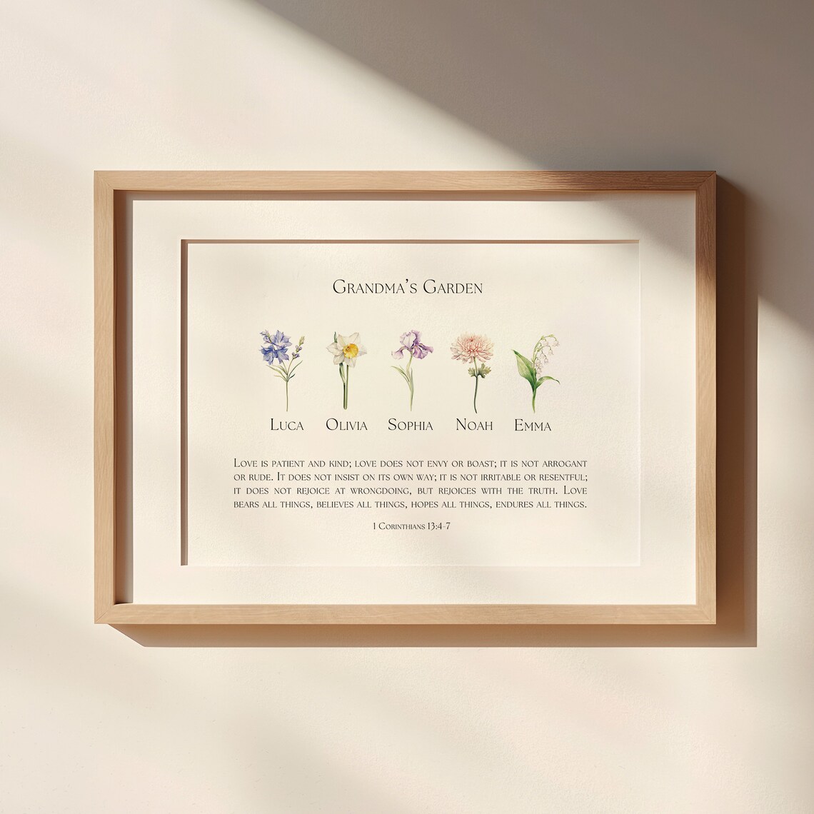 Custom Christian Floral Bible Quote Art Print for Grandma - Image 2