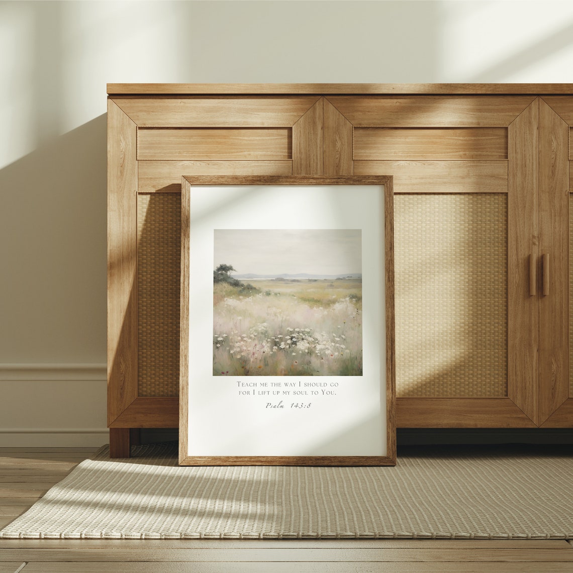 Psalm 143:8 Wildflower Meadow Impressionist Landscape Scripture Poster - Image 5