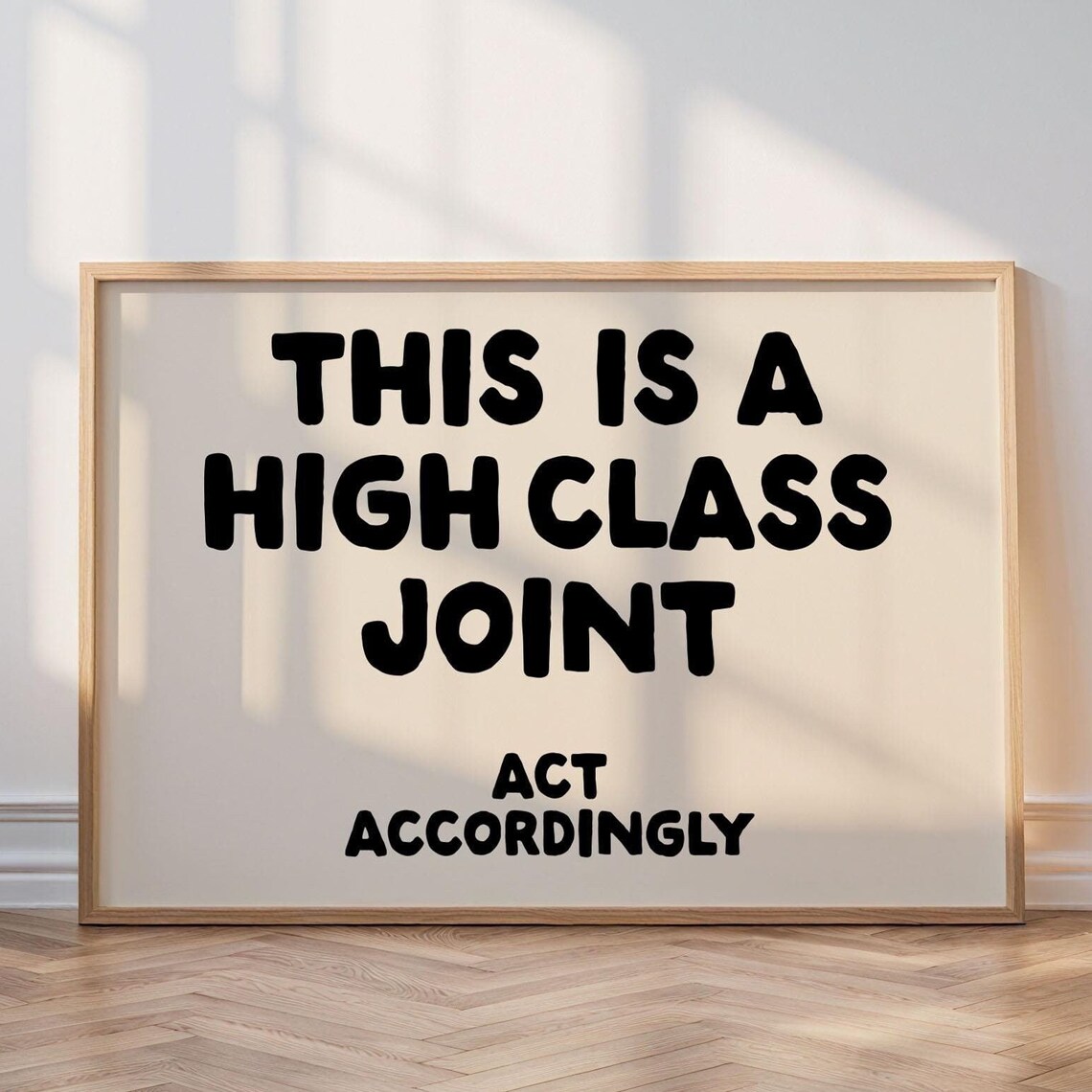 High Class Joint Art Print, Preppy Neutral Decor