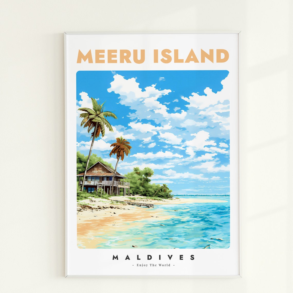 Meeru Island Maldives Travel Poster