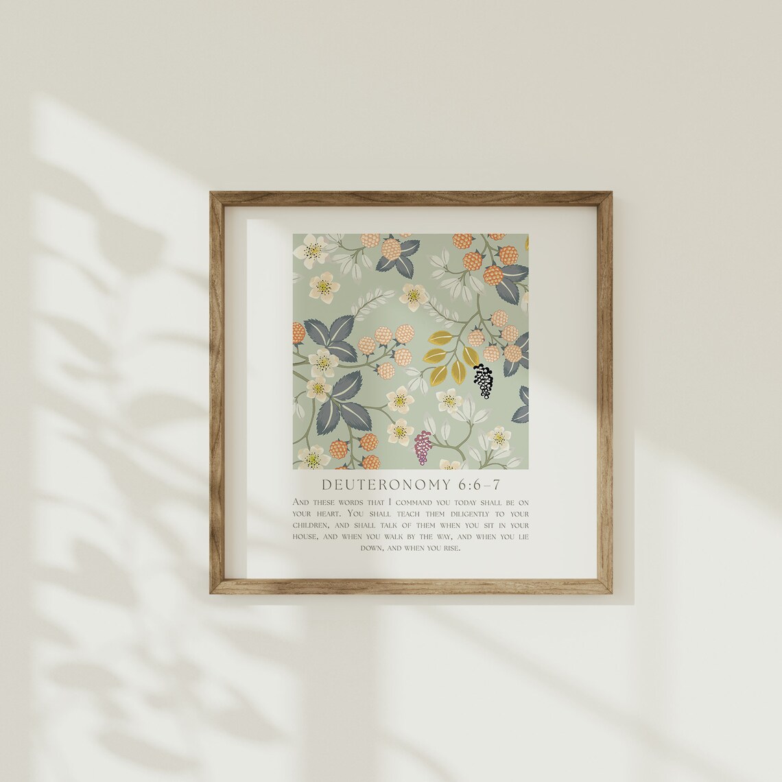 Deuteronomy 6:67 Floral Bible Verse Art Print - Image 5