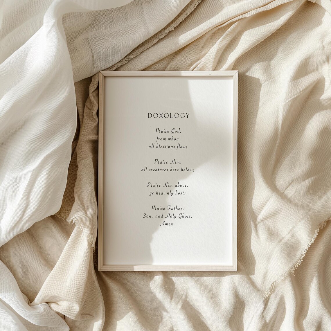 Doxology Minimalist Hymn Lyrics Typography Christian Farmhouse Poster - Image 2