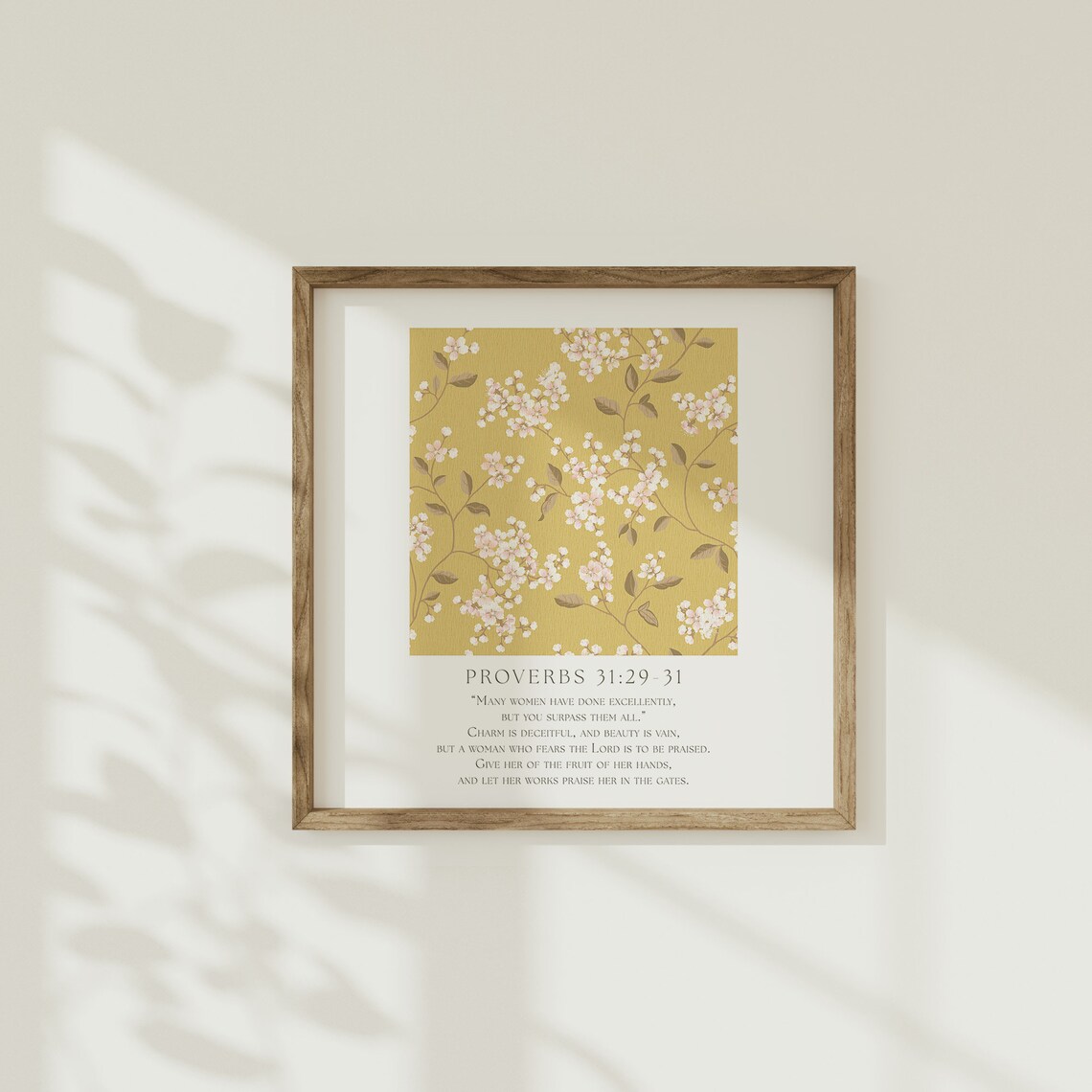 Proverbs 31:29-31 Vintage Floral Godly Woman Bible Verse Poster - Image 5