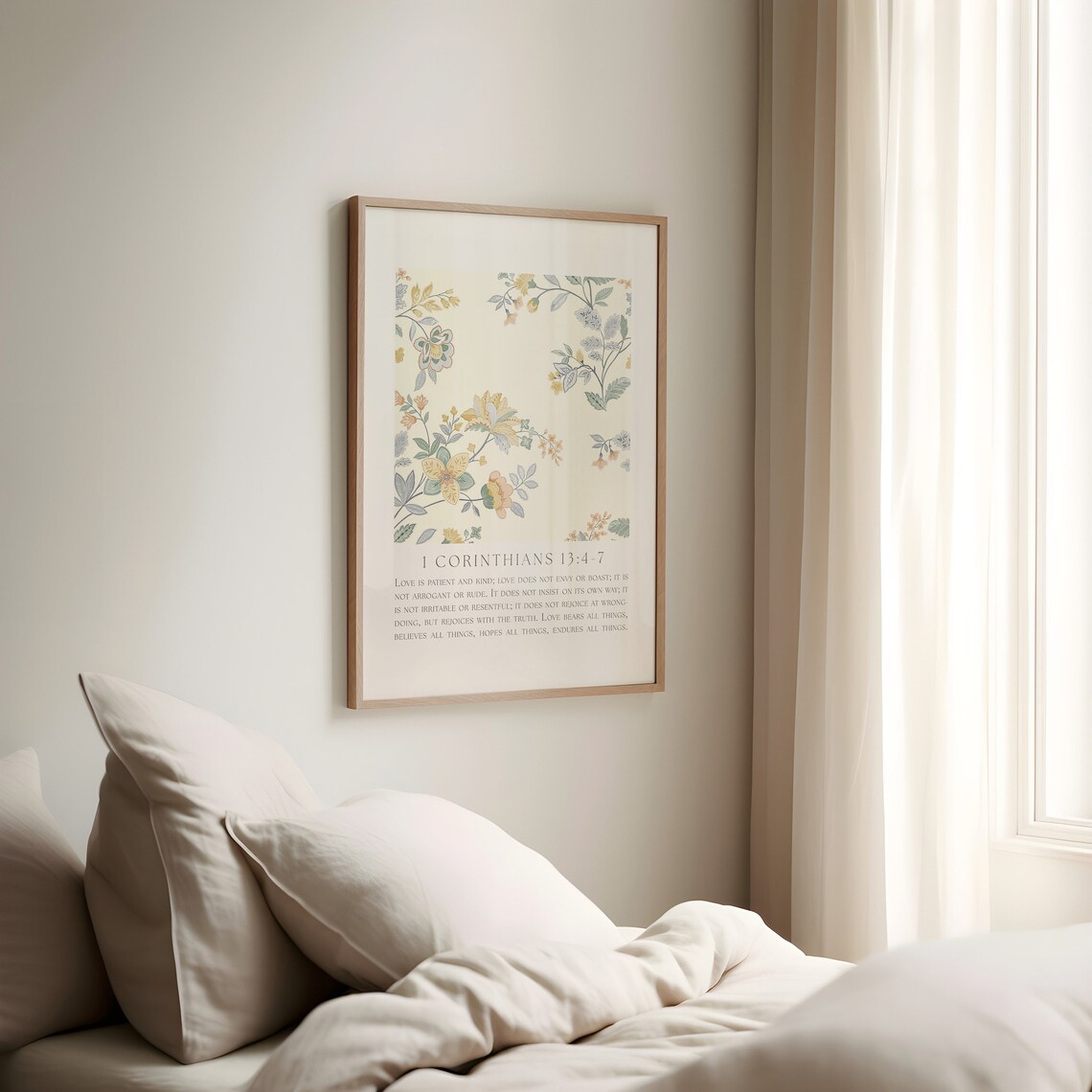 1 Corinthians 13:4-7 Vintage Scripture Poster - Image 3