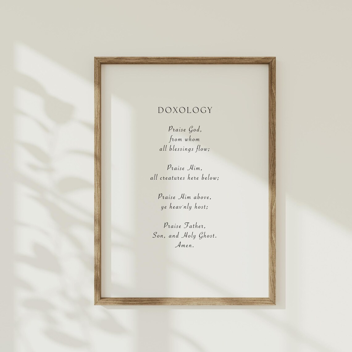 Doxology Minimalist Hymn Lyrics Typography Christian Farmhouse Poster
