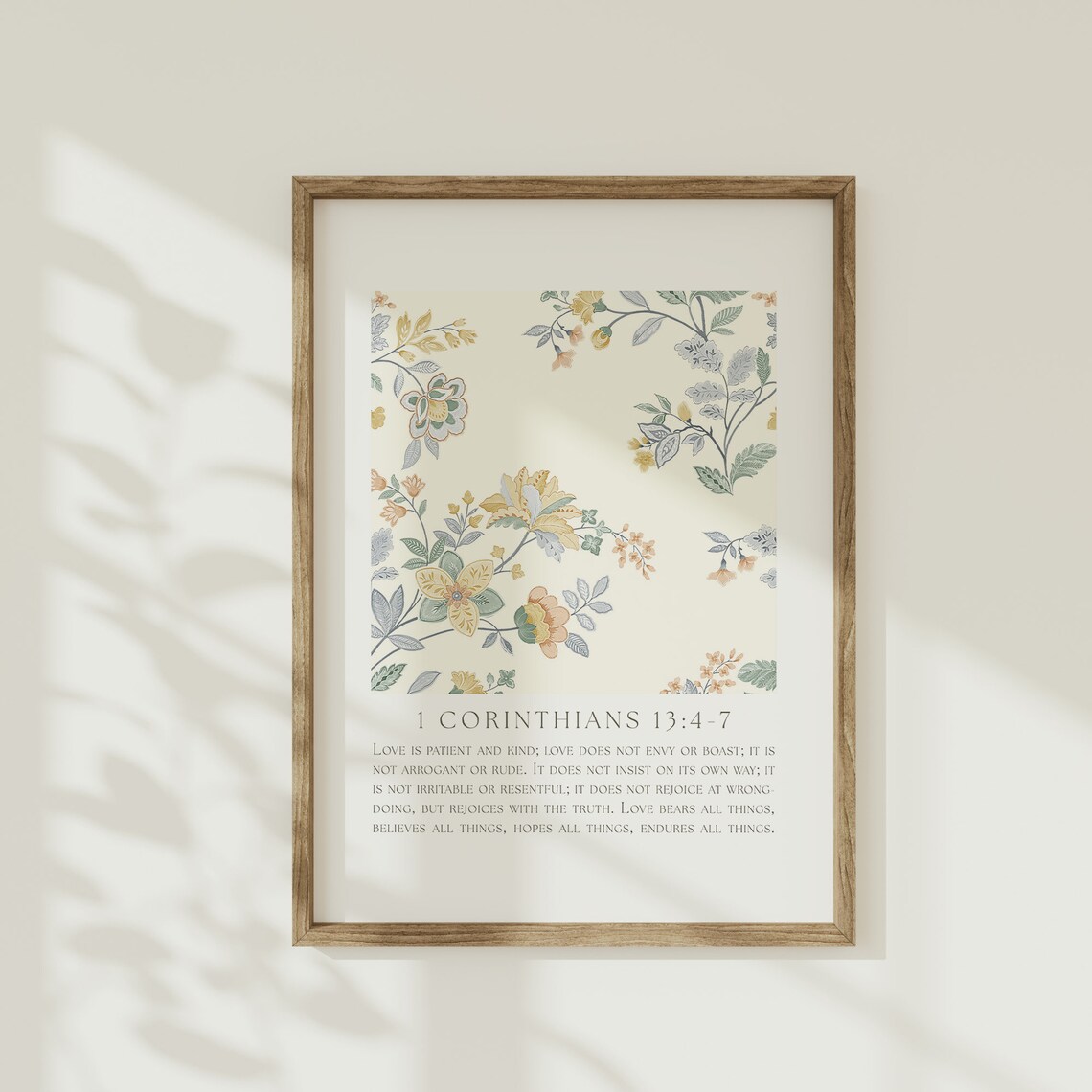 1 Corinthians 13:4-7 Vintage Scripture Poster