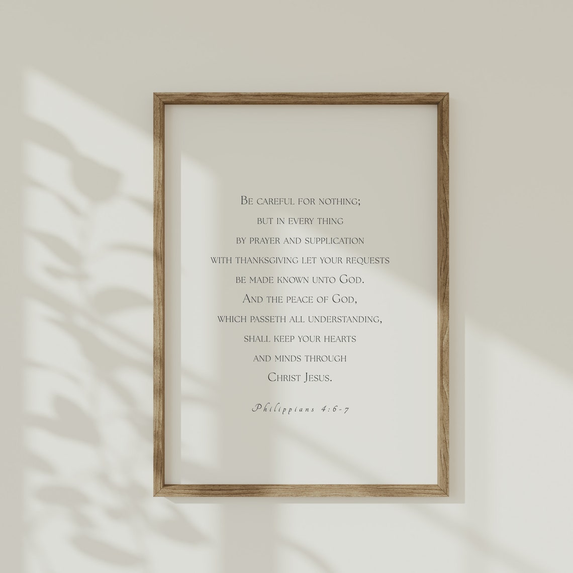 Philippians 46 7 Minimalist Wall Art Typography Bible Print Calming Bible Verse Print Peaceful Christian Home Decor Instant