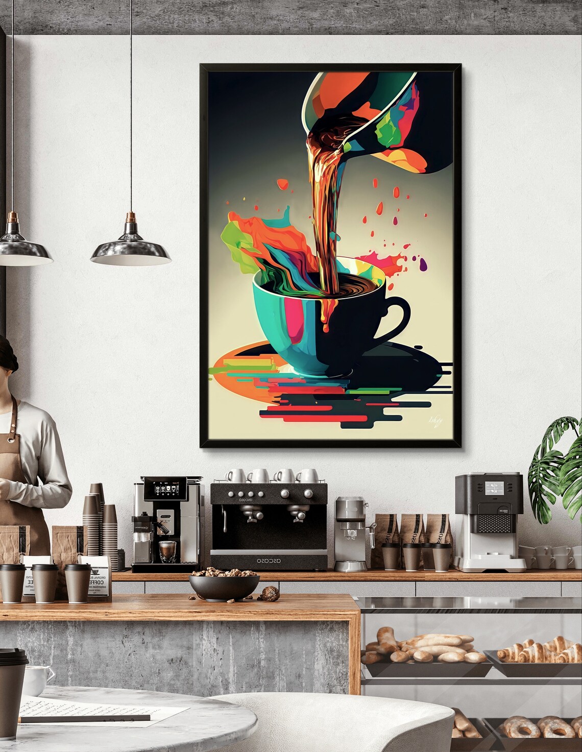 Coffee Pop Art Print, Minimalist Coffee Cup - Image 3