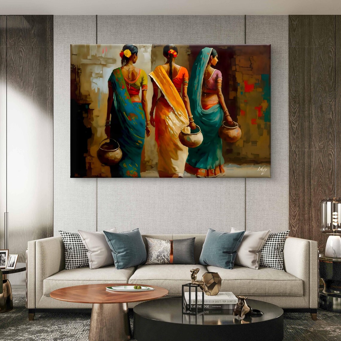 Vibrant Indian Women Traditional Art Poster Print - Image 4