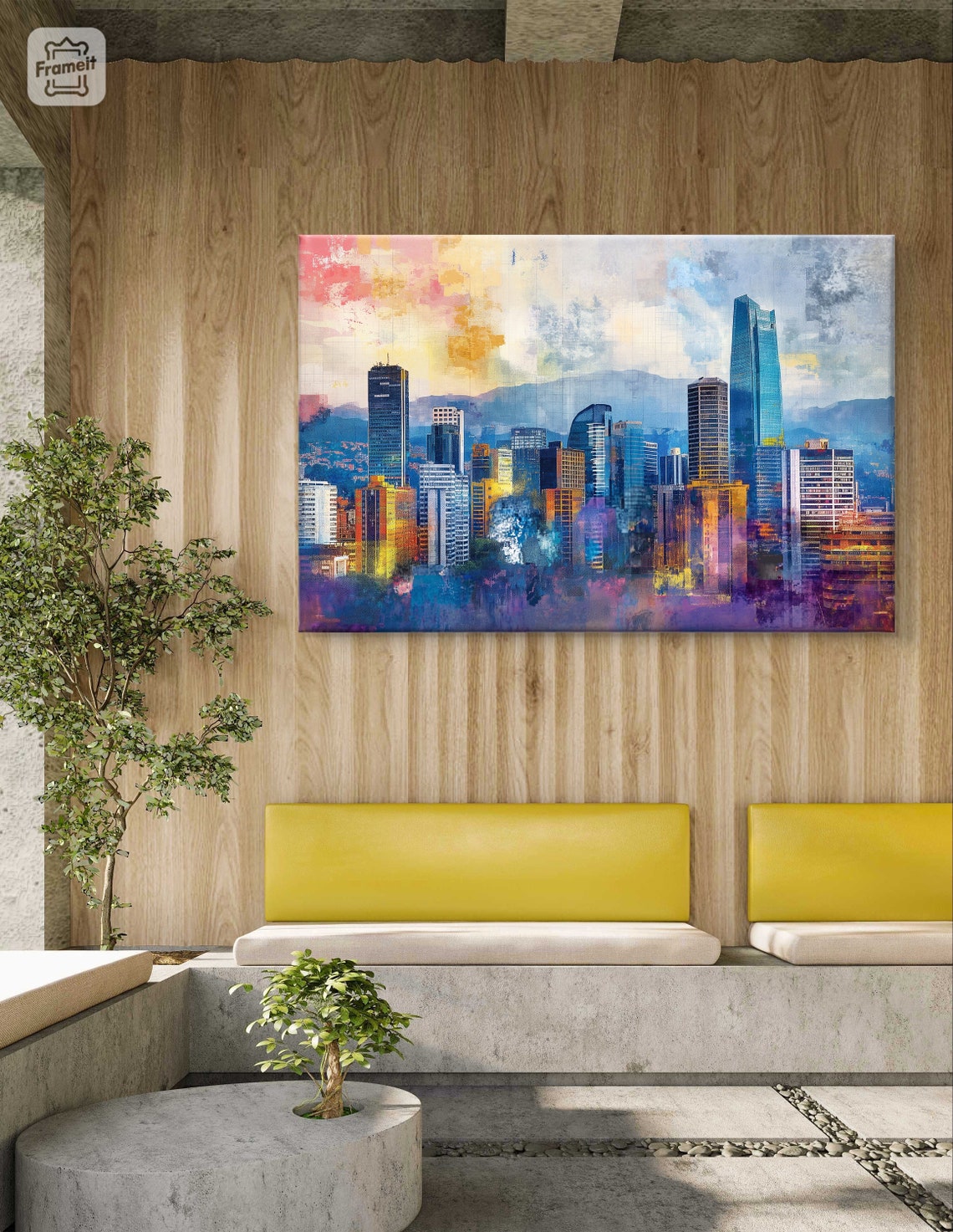 Bogota Colombia Skyline with Andes Mountains in Colorful Hues Poster - Image 5