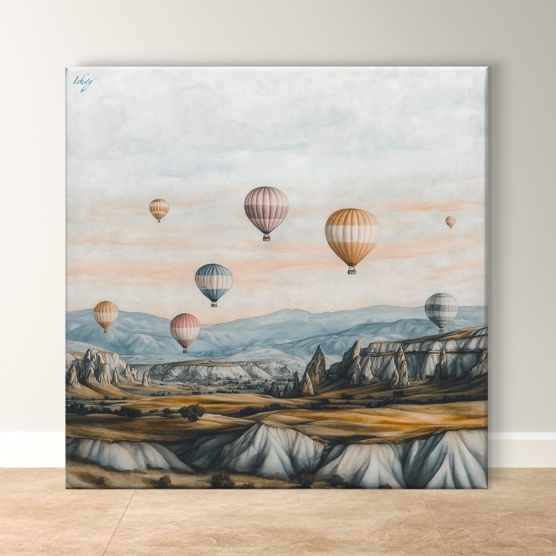 Colorful Cappadocia Balloon Festival Valley of Rock Spires Poster