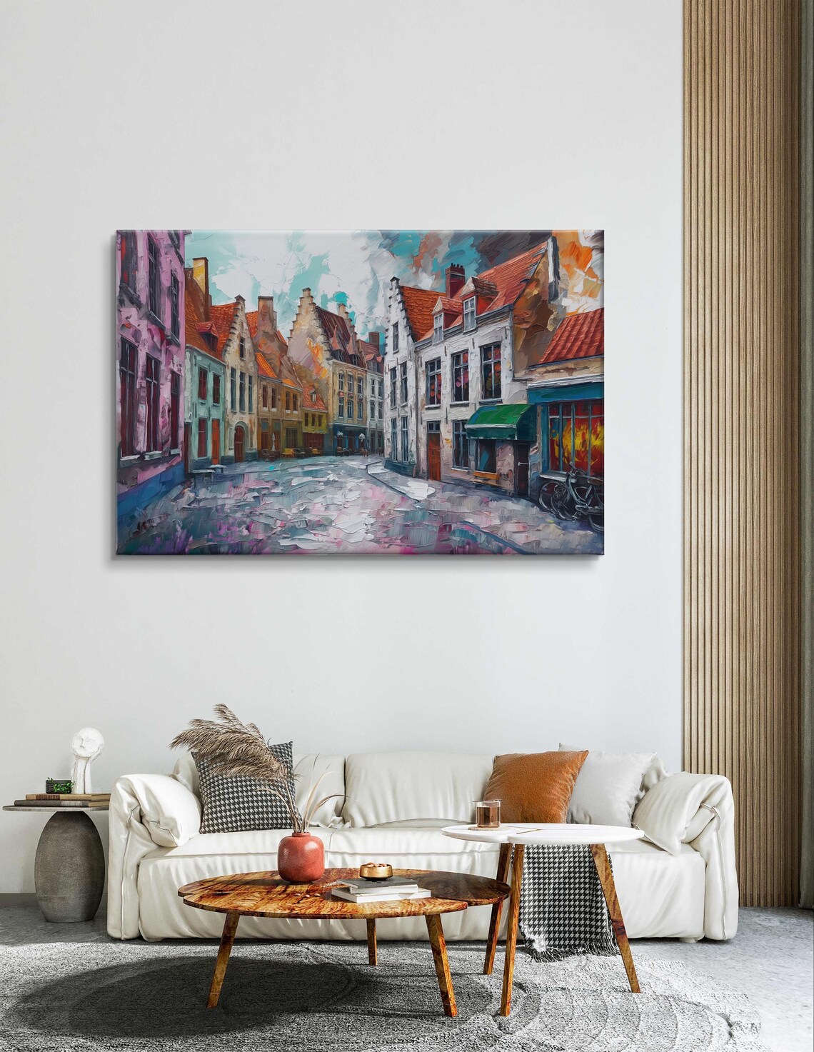 Bruges Wall Art Colorful Cityscape European Print Belgium Painting Print Historic Street Decor Old Town Travel Gift Idea - Image 4
