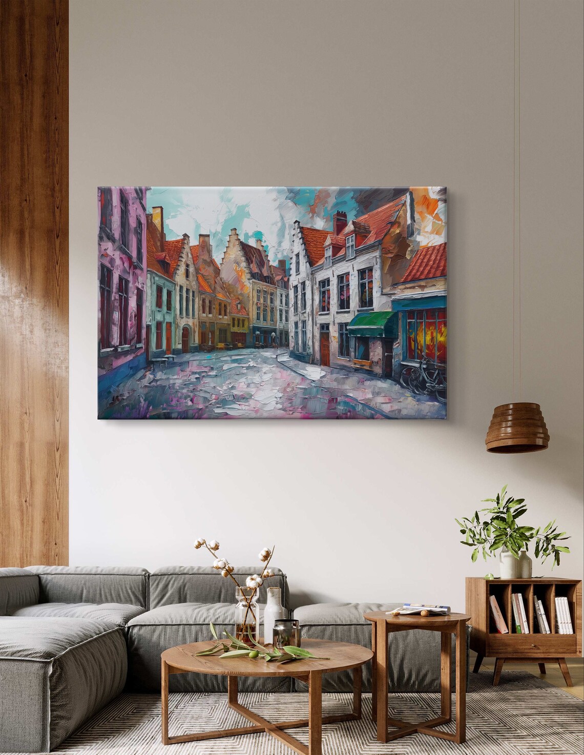 Bruges Wall Art Colorful Cityscape European Print Belgium Painting Print Historic Street Decor Old Town Travel Gift Idea - Image 3