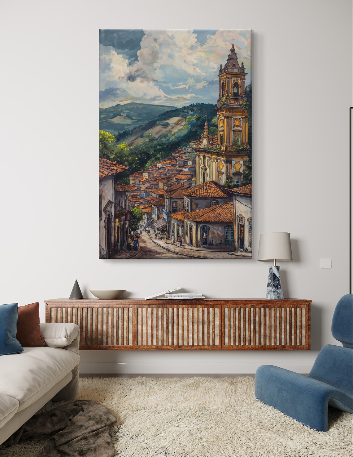 Ouro Preto Street Scene, Colonial Architecture Art Print - Image 4