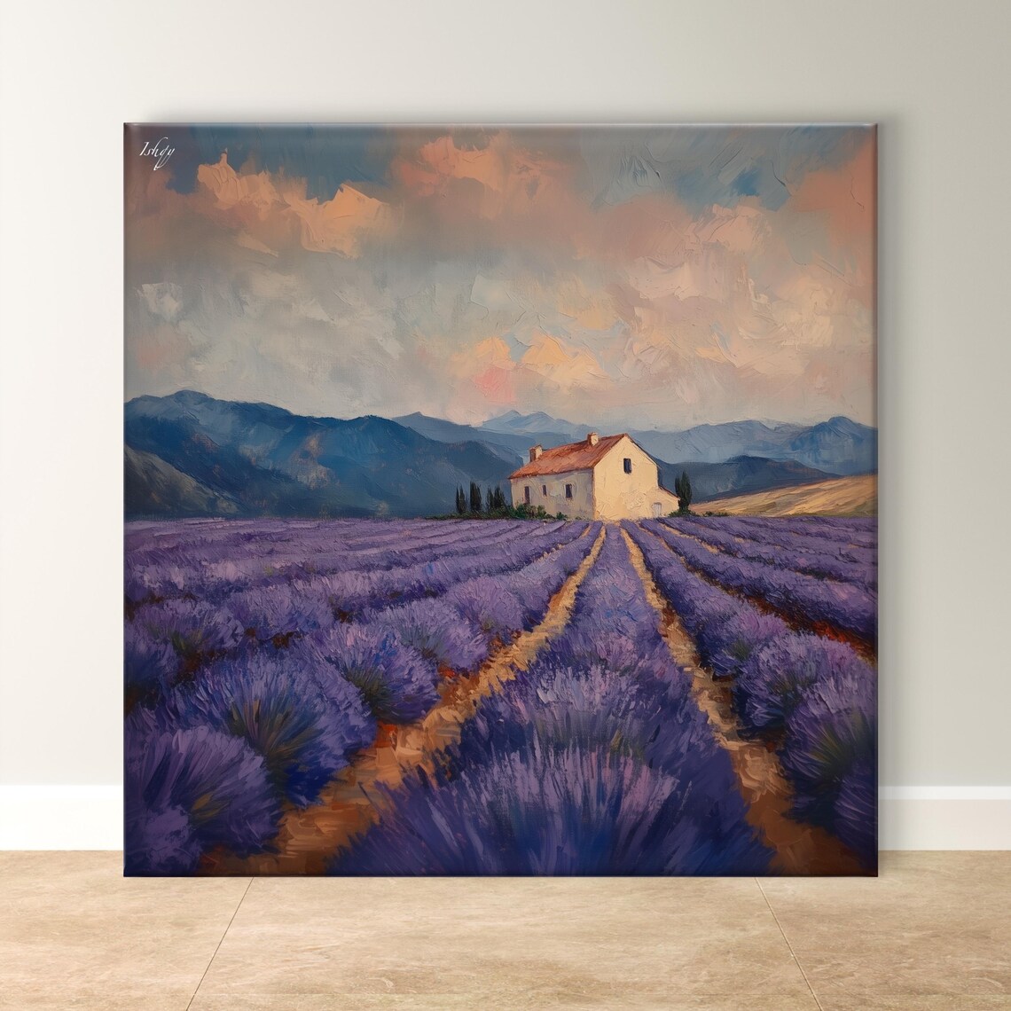 Purple Lavender Fields Stone Farmhouse Provence Countryside Art Poster