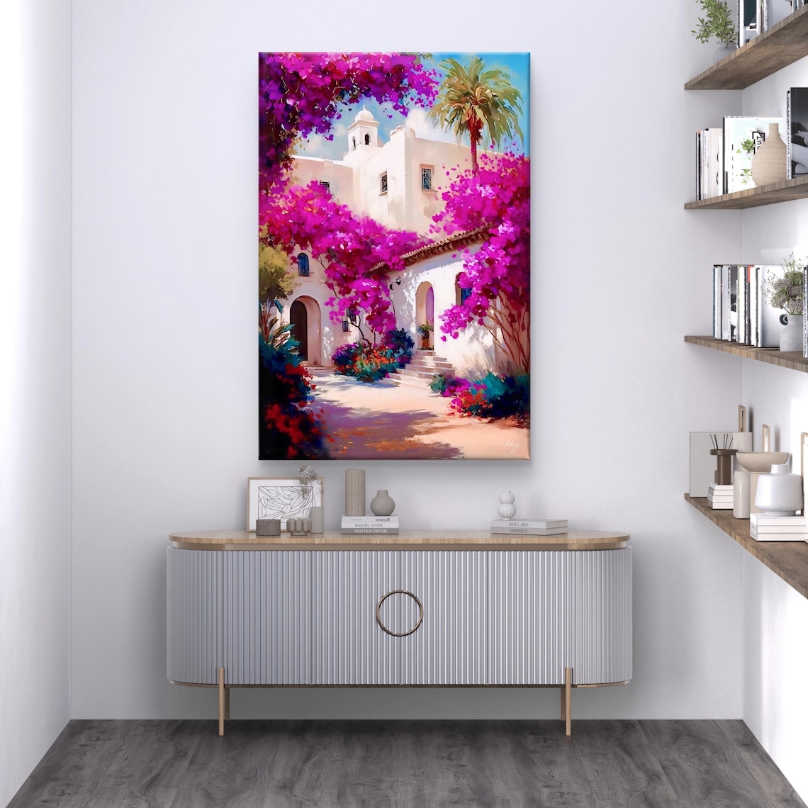 Hacienda Bougainvillea Art Print, Mexican Decor - Image 6