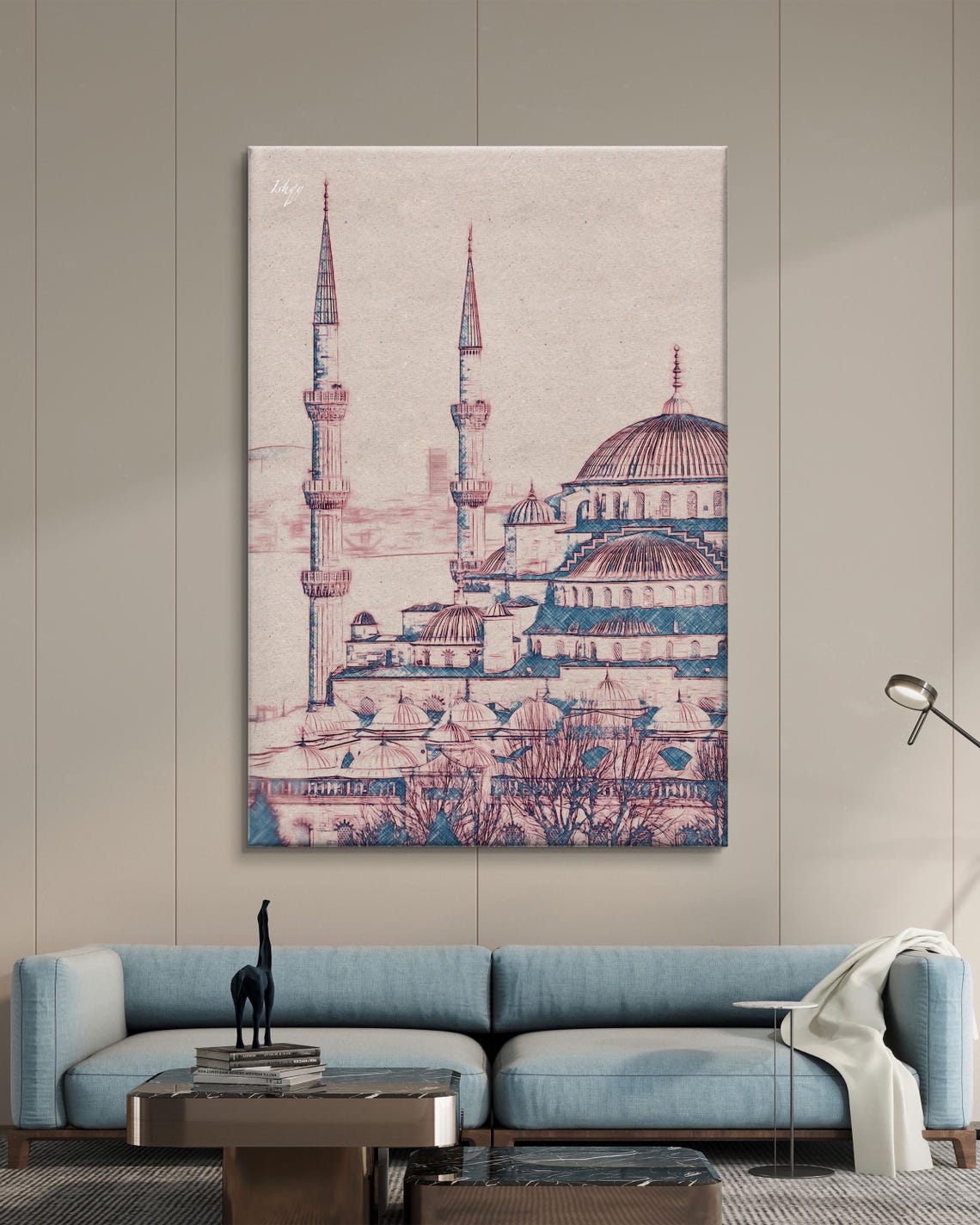 Blue Mosque in Istanbul Architectural Pencil Sketch Landmark Poster - Image 6