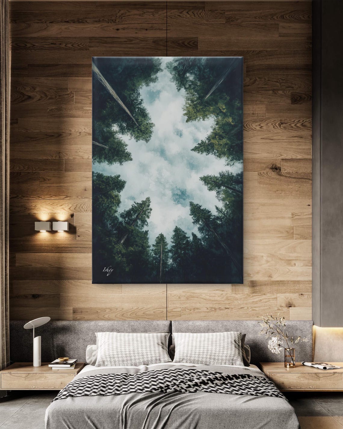 Forest Canopy View From Below Cloudy Sky Overhead Nature Poster - Image 5