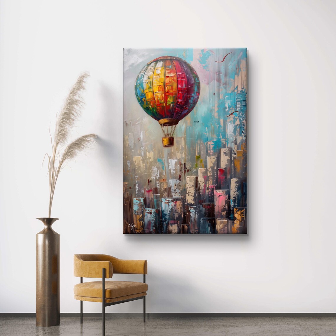 Hot Air Balloon Art Framed Venice Wall Decor Colorful Balloon Print Vibrant Cityscape Art Travel Wall Art Italian Living Room Decor - Image 5