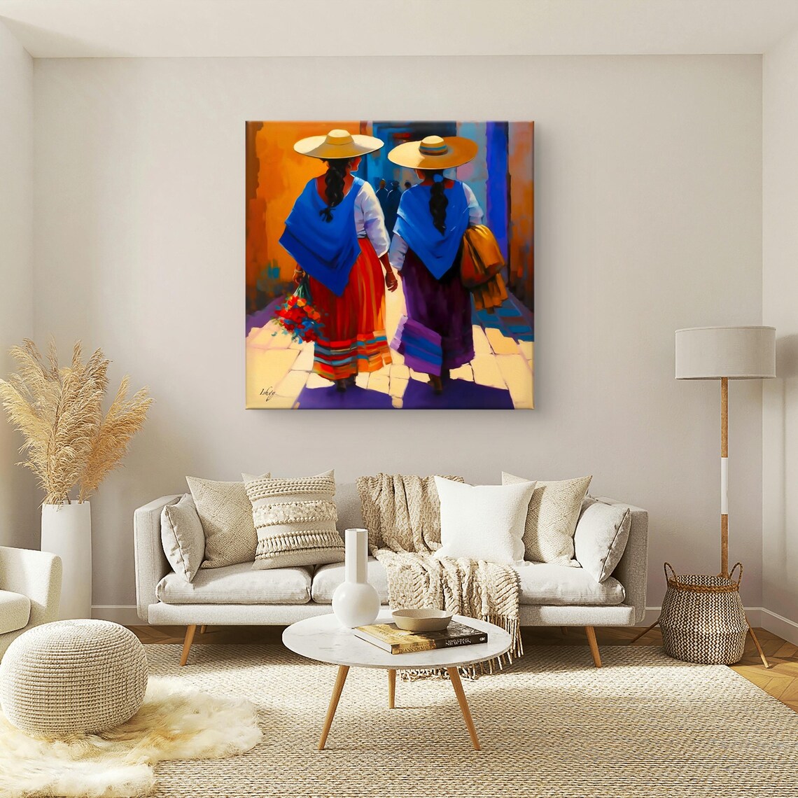 Mexican Women Cultural Art Print, Boho Wall Decor - Image 4
