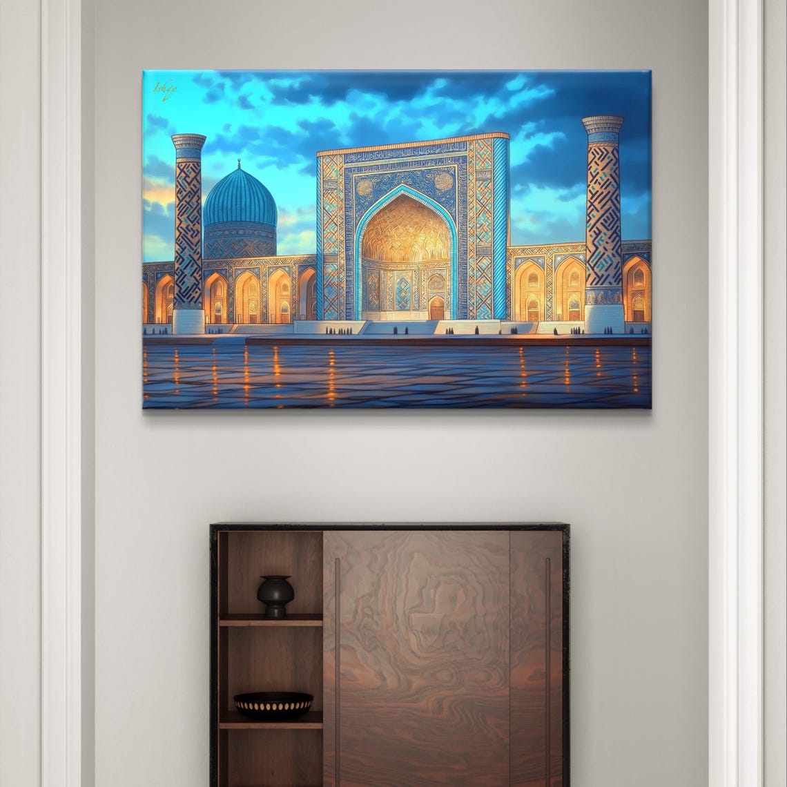 Registan Square Samarkand Blue Tilework Twilight Silk Road Poster - Image 7