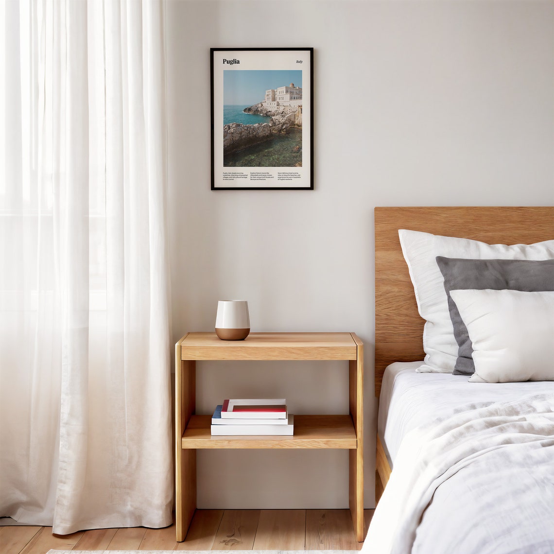Puglia Italy Rocky Coastal Cliffs And Cliffside Villa Travel Poster - Image 3