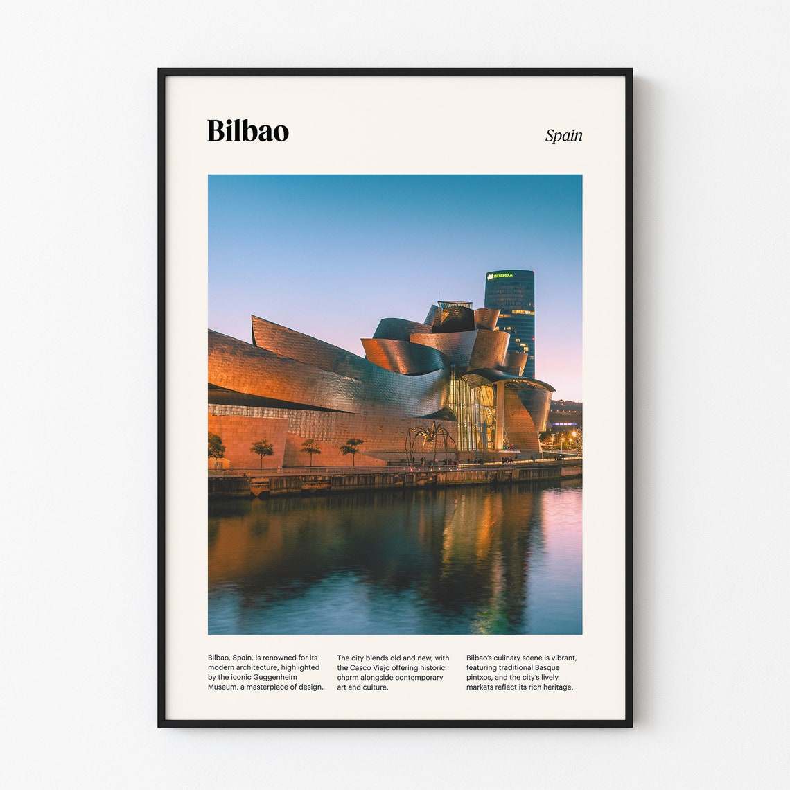 Bilbao Spain Guggenheim Museum Modern Architecture Art Poster
