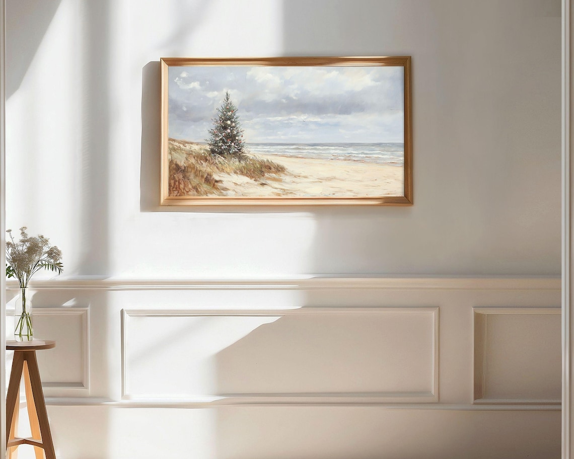 Coastal Christmas Bundle, Beach Holiday Tree Art Print - Image 2