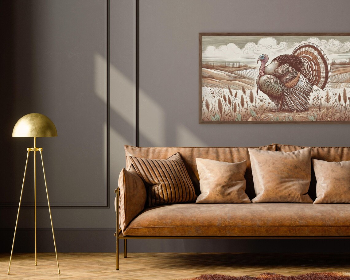 Thanksgiving Turkey Sketch, Vintage Style Art Print - Image 2