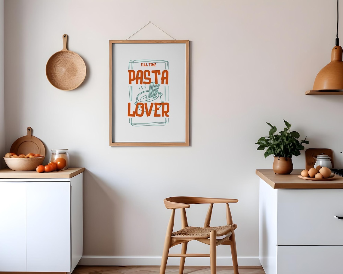 Pasta Lover Poster Kitchen Wall Art Kitchen Poster Trendy Wall Art Cute Kitchen Art Wall Art - Image 3