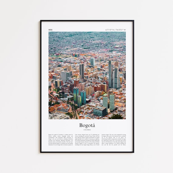 Bogota Minimal City Travel Poster, Colombia Art Print