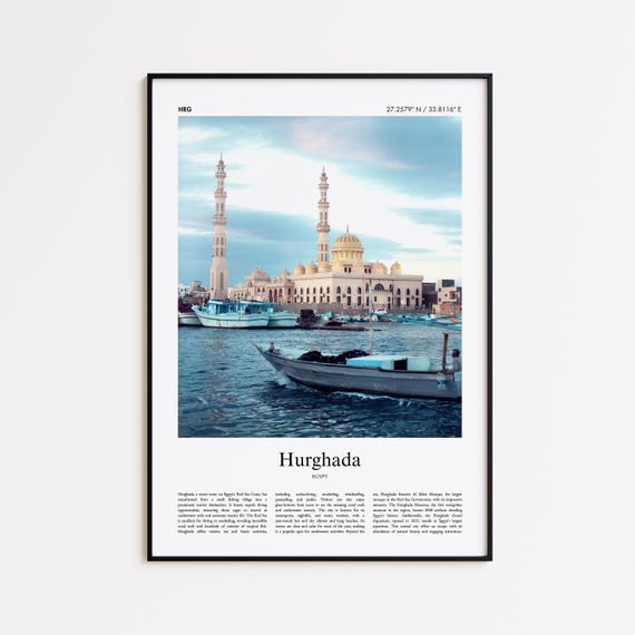 Hurghada Color Print Real Photo Poster Travel Gift Egypt Minimal City Wall Art