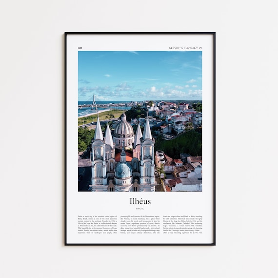 Ilheus Color Print Real Photo Poster Travel Gift Brazil Minimal City Wall Art