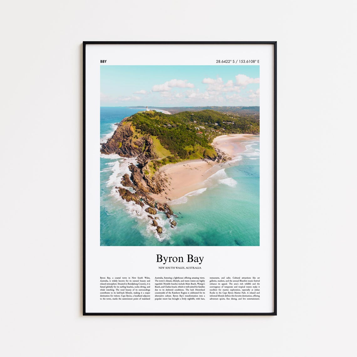 Byron Bay Australia Cape Byron Lighthouse Coast Aerial Poster
