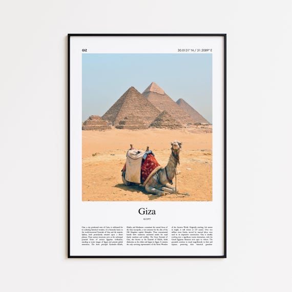 Giza Color Print Real Photo Poster Travel Gift Egypt Minimal City Wall Art