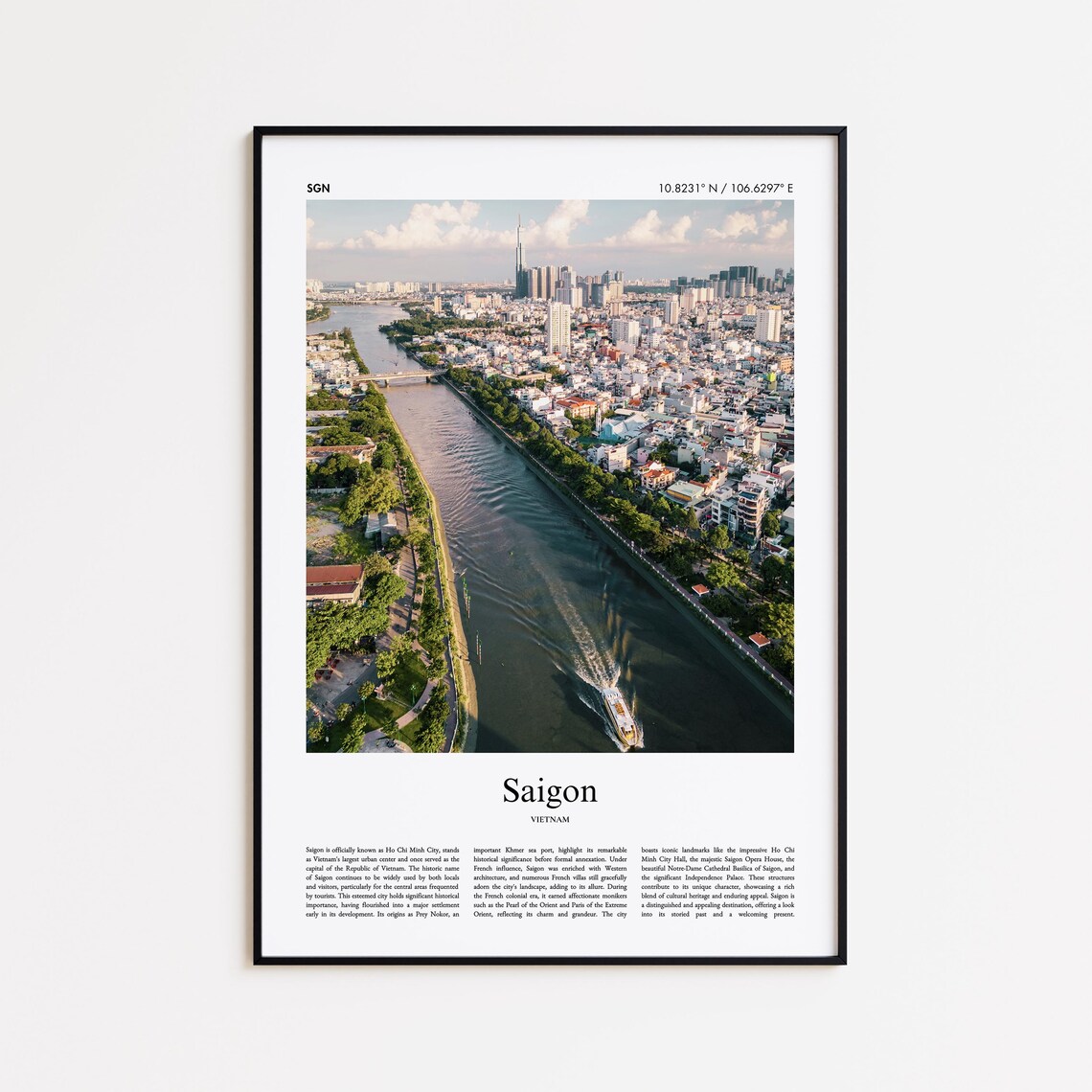Saigon River Cityscape Aerial View Vietnam Skyline Photo Poster