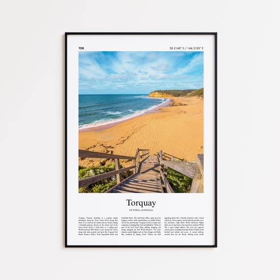 Torquay Color Print Real Photo Poster Travel Gift Victoria Australia Minimal City