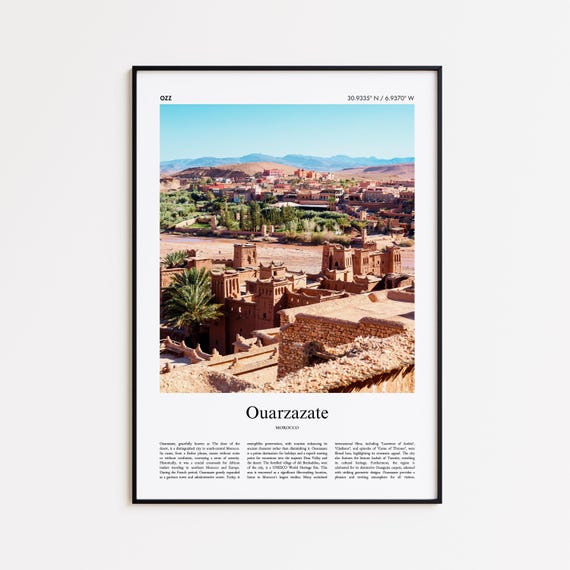 Ouarzazate Color Print Real Photo Poster Travel Gift Morocco Minimal City