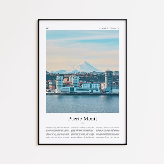 Puerto Montt Color Print Real Photo Poster Travel Gift Chile Minimal City